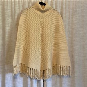 Talbots 100% Wool Turtleneck Poncho/Cape